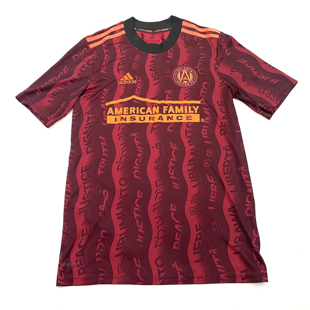 Adidas Atlanta United FC Jersey Youth XL (15/16Y) Burgundy Unity Pre-Match Top